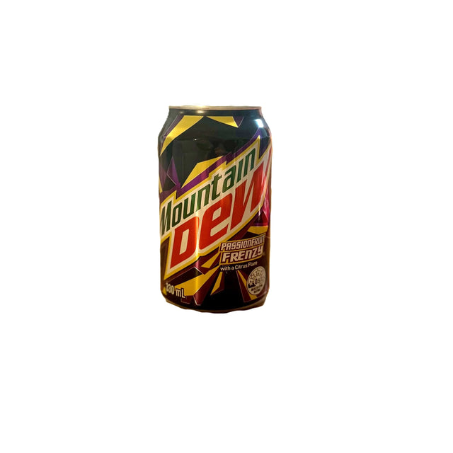Mountain Dew Passionfruit Frenzy – Tropical Passionfruit Flavored Soda 330mL Can (New Zealand) Yum At Hart