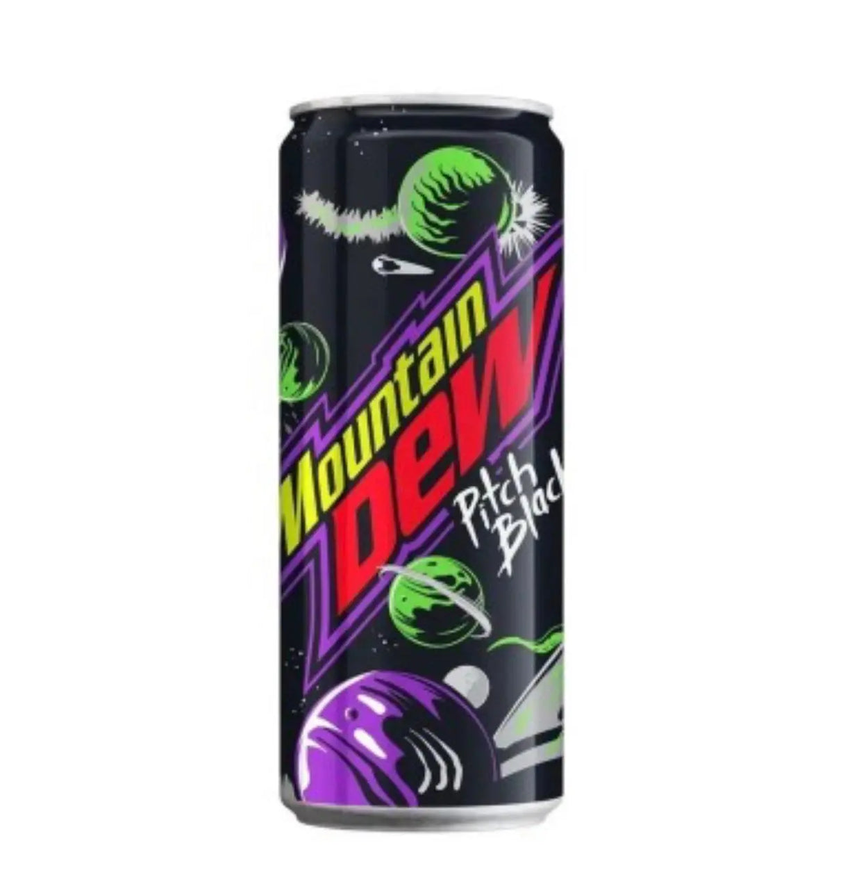Mountain Dew Pitch Black 330mL Can– Grape-Flavored Soda (Poland)