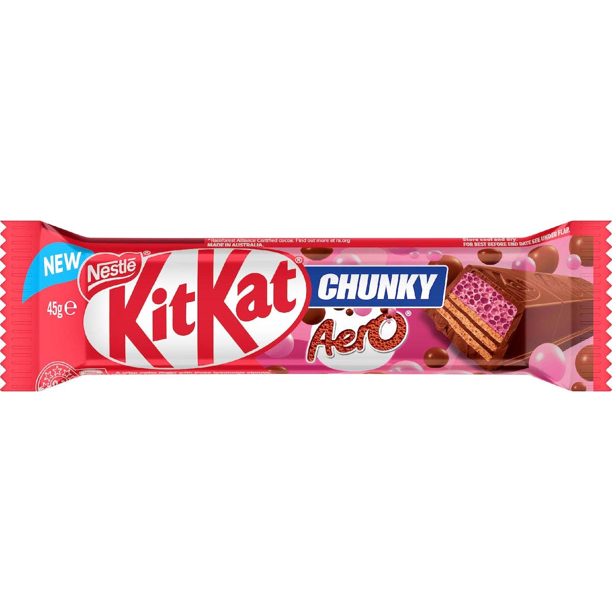 Nestle Kit Australia Kat Chunky Aero Strawberry 45g case-36 Echo Sales America