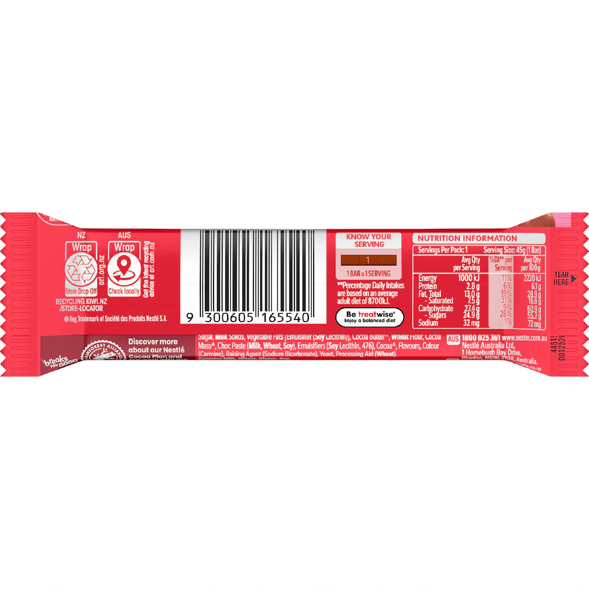Nestle Kit Australia Kat Chunky Aero Strawberry 45g case-36 Echo Sales America