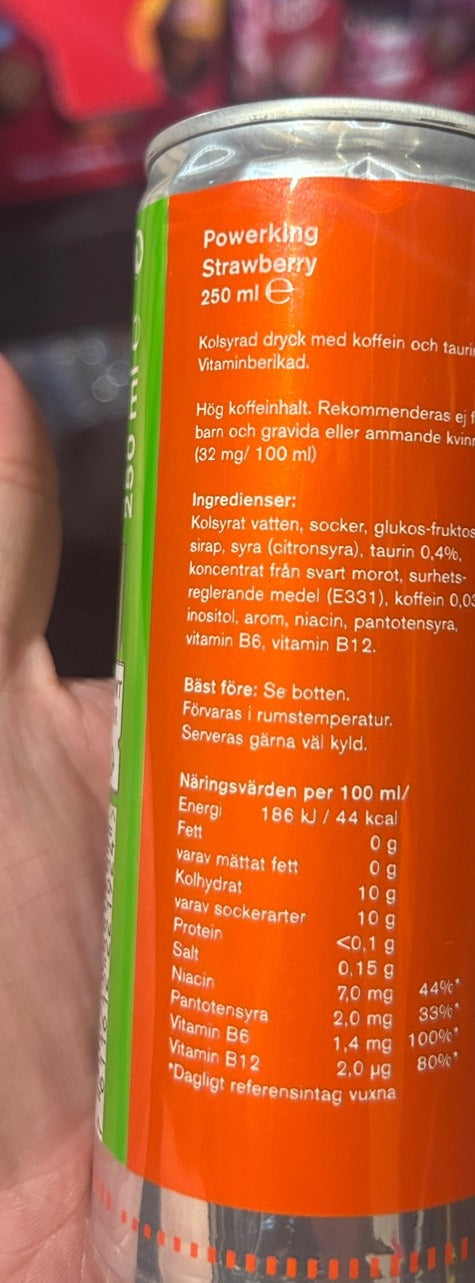 Back label - Powerking Strawberry