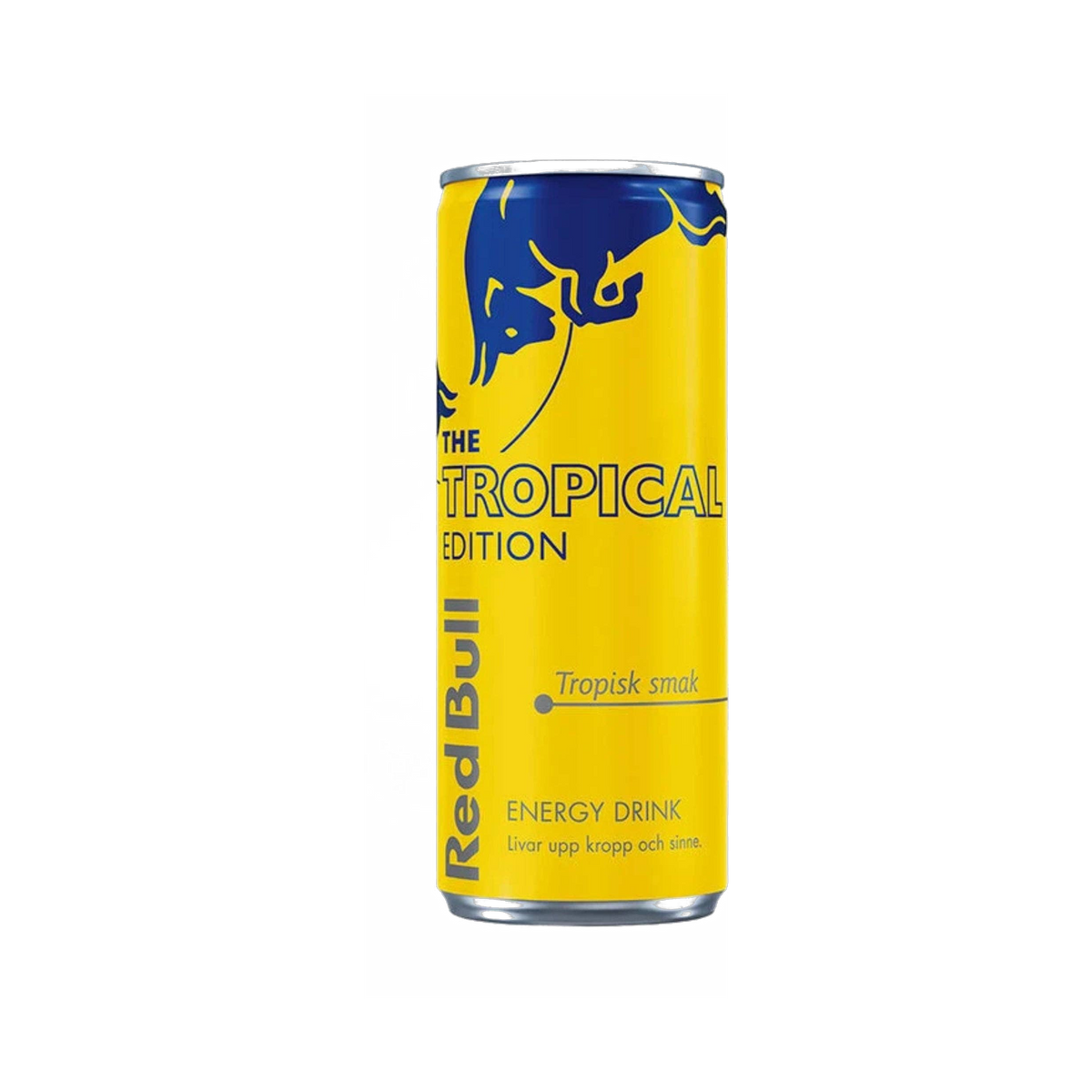 Red Bull Tropical Edition can – tropical fruit energy drink 250mL (Sweden)