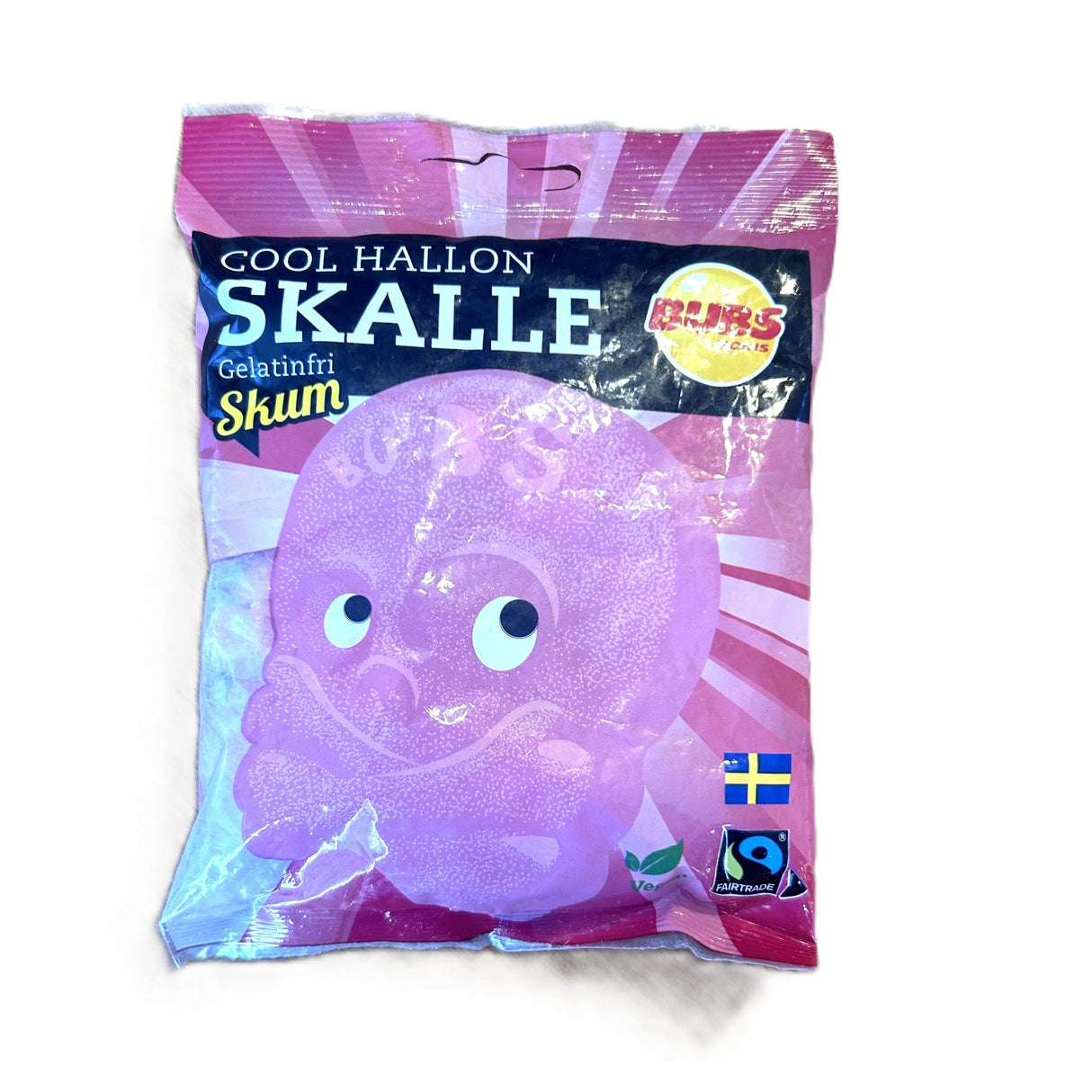 BUBS Cool Hallon Skalle Raspberry Foam Candy 90g – Gelatin Free (Sweden) Yum At Hart