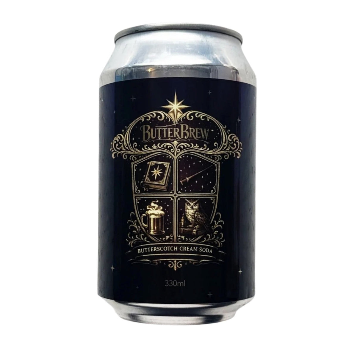 ButterBrew Butterscotch Cream Soda 330ml can — wizard-inspired butterbeer drink from the UK — Yum At Hart