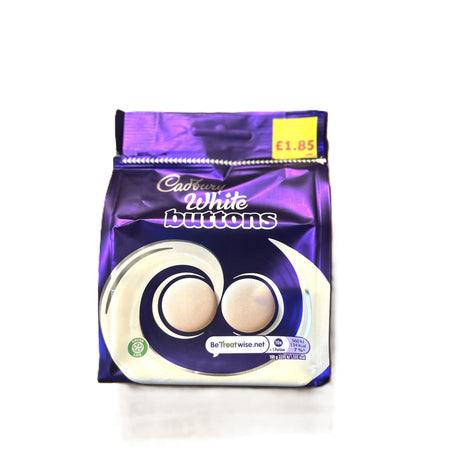 Cadbury White Buttons – Creamy White Chocolate UK Candy Bag (Share Size) (UK) Yum At Hart