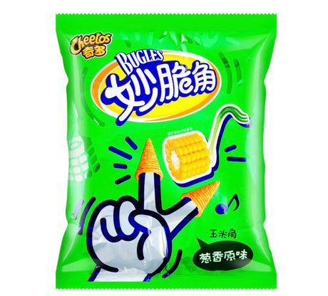 Cheetos Bugles Green Onion Flavor – Chinese Scallion Corn Cone Snacks (China) Yum At Hart