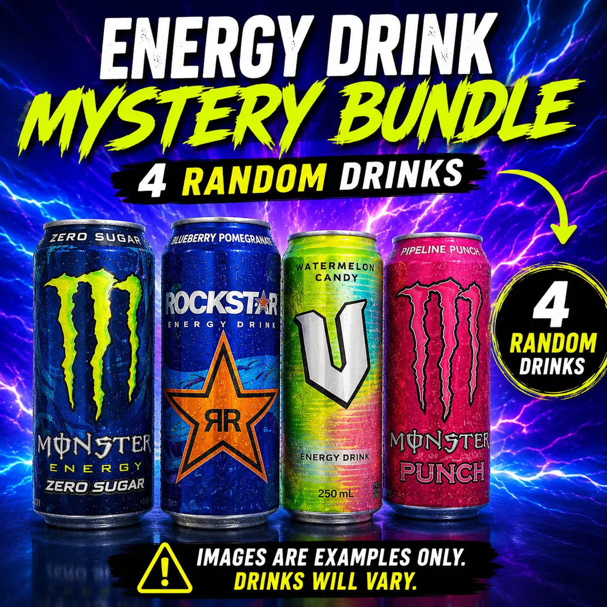 Energy Drink Mystery Box – Random Assortment of Imported & Limited Edition Energy Drinks Yum At Hart