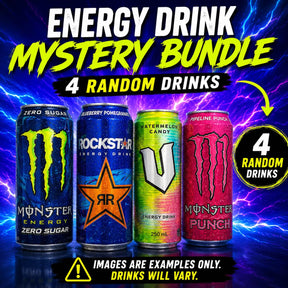 Energy Drink Mystery Box – Random Assortment of Imported & Limited Edition Energy Drinks Yum At Hart