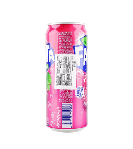Fanta Grape 500mL can back label with nutrition facts (Japan)