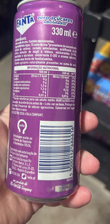 Fanta Uva Zero – back label with ingredients – Yum At Hart