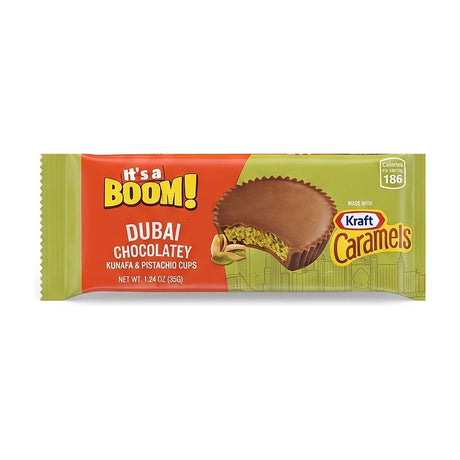 It's a BOOM! Dubai Caramel Kunafa Pistachio Cups pack