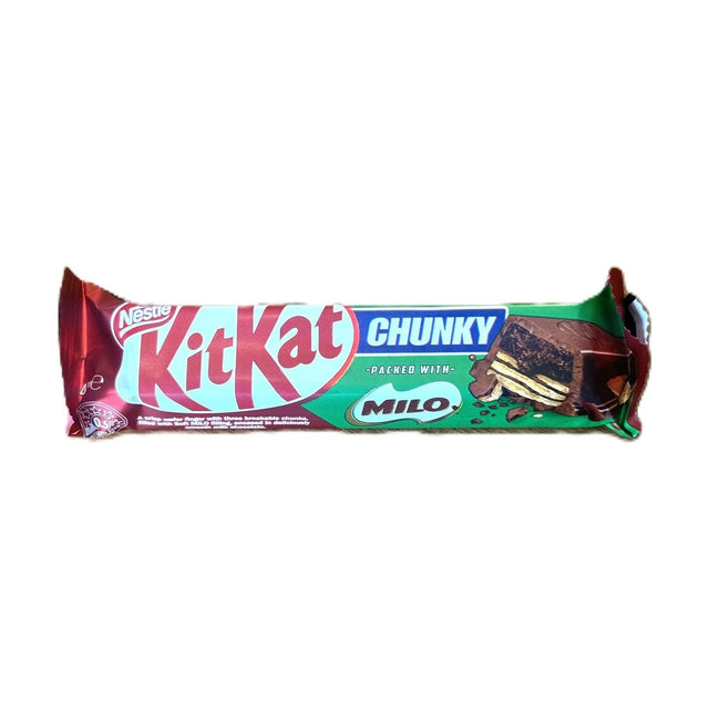 KitKat Chunky Milo Chocolate Bar – Wafer Bar with Milo Filling (Australia) Best By 28-February-2026 Yum At Hart