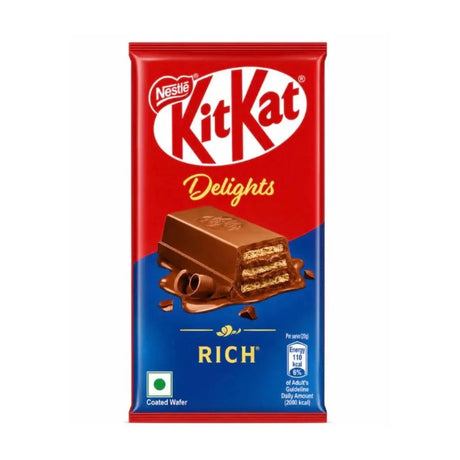 KitKat Delights Rich – Premium Chocolate Coated Wafer Bar (India) Yum At Hart