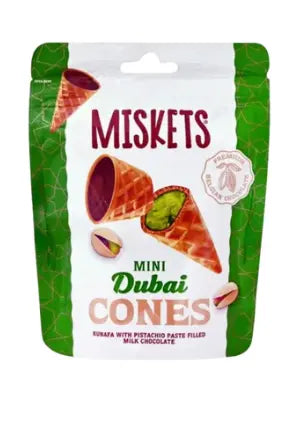 Miskets Mini Dubai Chocolate Cones – Pistachio Kunafa Filled Milk Chocolate (Dubai) Yum At Hart
