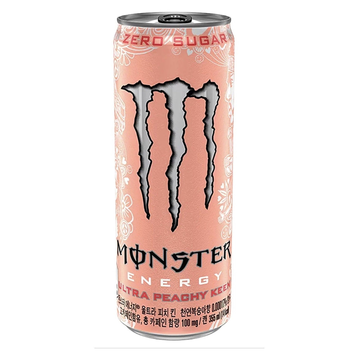 Monster Energy Ultra Peachy Keen zero sugar peach energy drink 355mL can from Korea