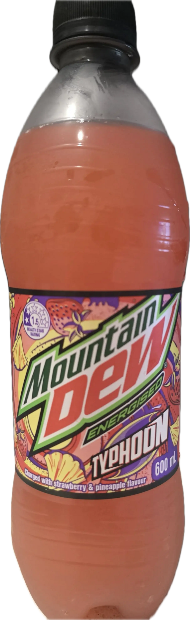 Mountain Dew Energised Typhoon 600mL– Strawberry & Pineapple Soda (Australia) Yum At Hart