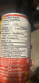 Mountain Dew Trolli Cherry Lemon (Canada) - nutrition facts panel