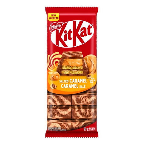 Nestle Kit Kat Salted Caramel wafer bar 99g from Canada - front - Yum At Hart