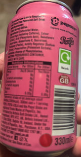 Back label - Pepsi Raspberry Ripple Zero Sugar (UK)