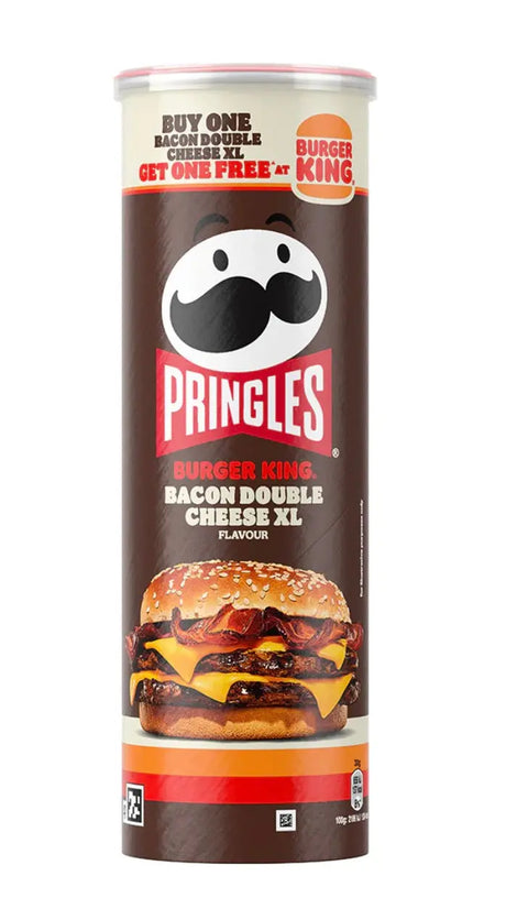 Pringles Burger King Bacon Double Cheese XL – Bacon Cheeseburger Flavored Potato Crisps (UK) Yum At Hart