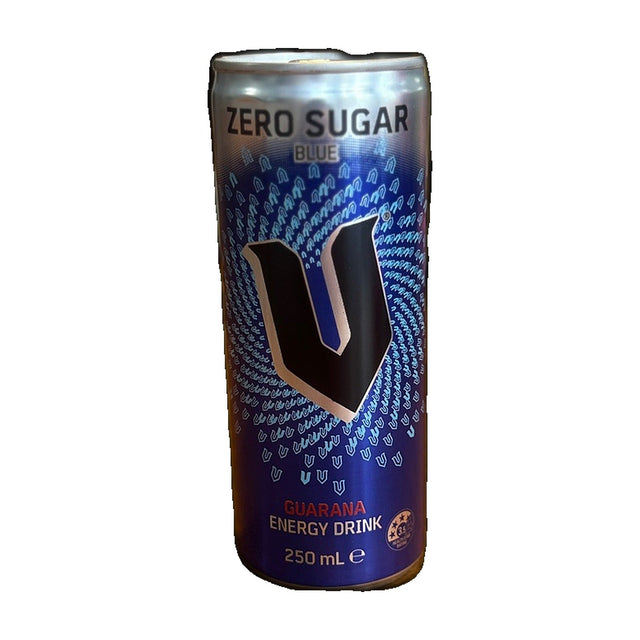 V Energy Drink Zero Sugar Blue 250mL can front (Australia)