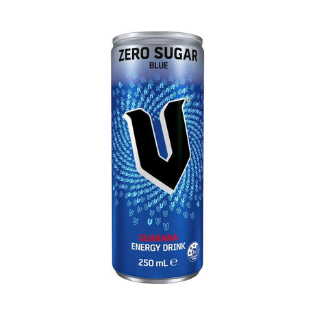 V Energy Zero Sugar Blue 250mL can front (Australia)