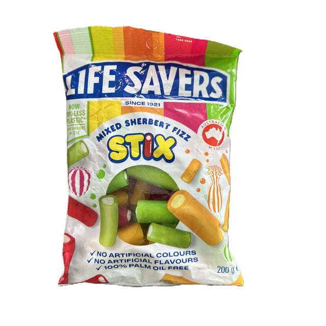 Lifesavers Mixed Sherbert Fizz Stix 200g (Australia) - Yum At Hart