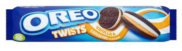 OREO Twist Vanilla & Caramel Flavour Sandwich Biscuits 157g (UK) - Yum At Hart