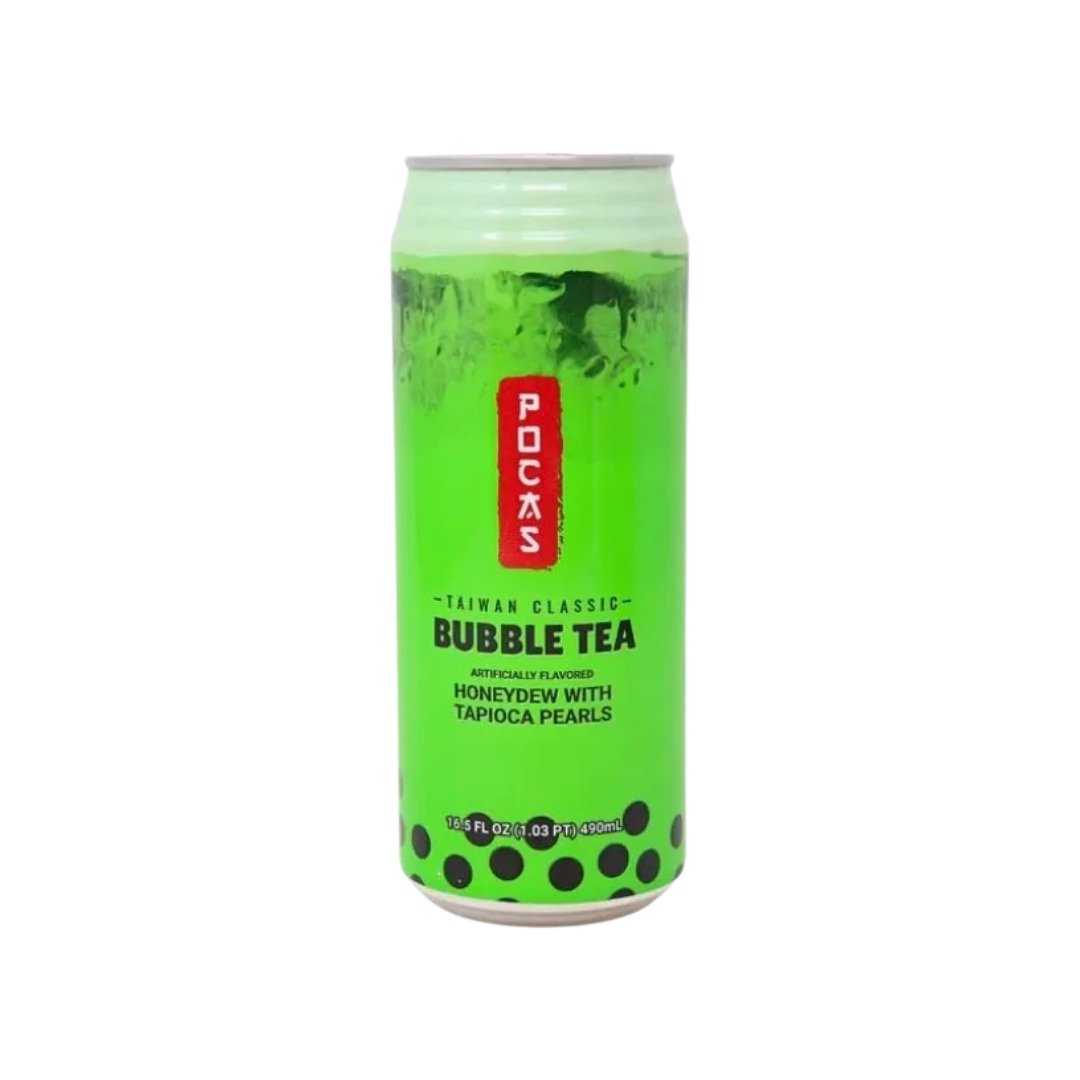 Pocas Bubble Tea with Tapioca Pearls Honeydew 16.5oz (Taiwan) - Yum At Hart