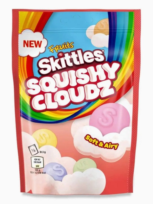 Skittles Squishy Cloudz Chewy Sweets Fruit Flavoured Pouch Bag 94g (UK) - Yum At Hart